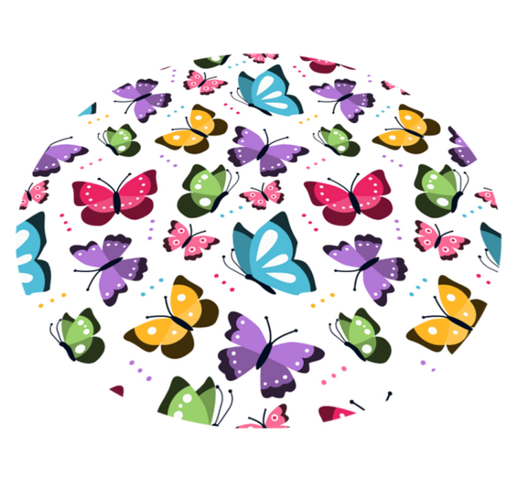 Fabulous round butterflies vinyl rug - TenStickers