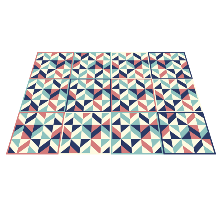 Multicolour rhomboid geometric vinyl rug - TenStickers