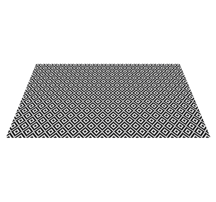 Geometric black and white design living room rug - TenStickers