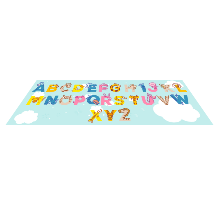 Wonderful kids vinyl alphabet rug with animals - TenStickers