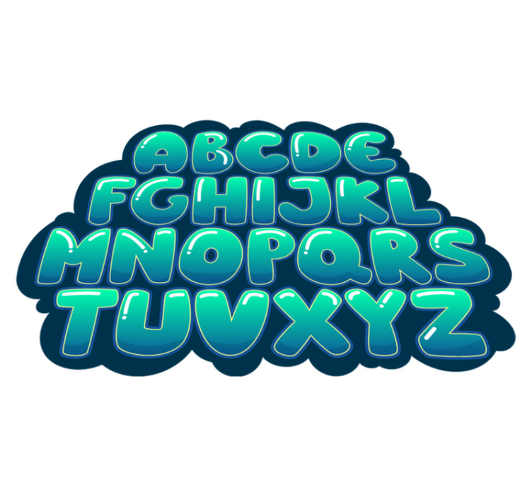 Cloud letters alphabet vinyl rug - TenStickers