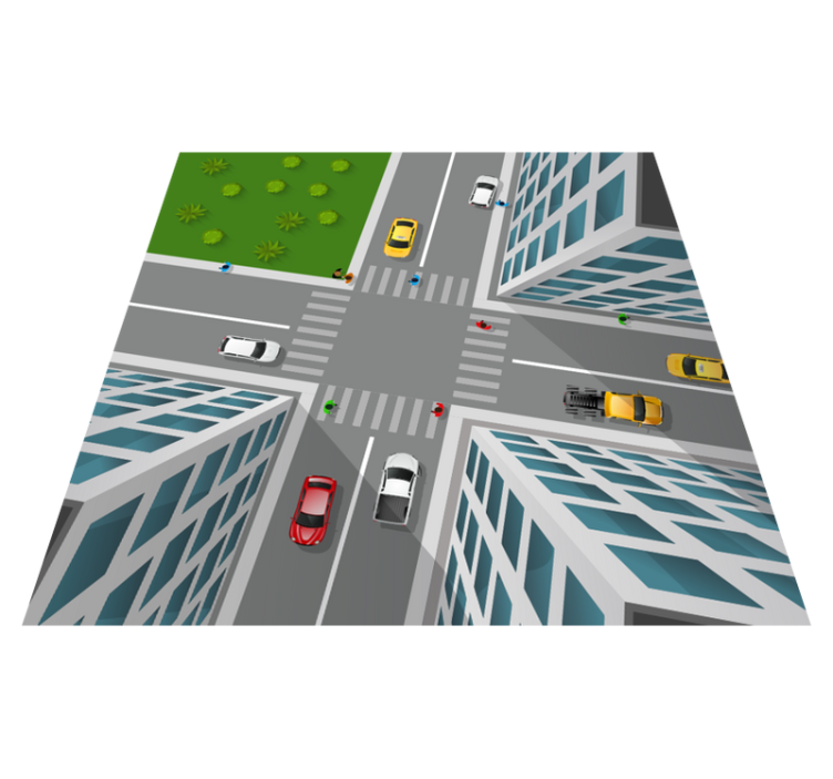 Stunning 3D crossroad vinyl rug - TenStickers