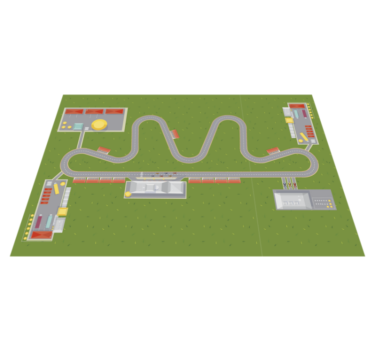 Fabulous car city track vinyl rug - TenStickers