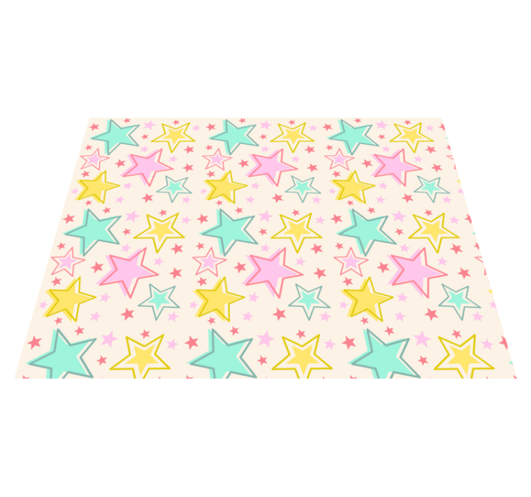 Wonderful kids colorful stars vinyl rug - TenStickers