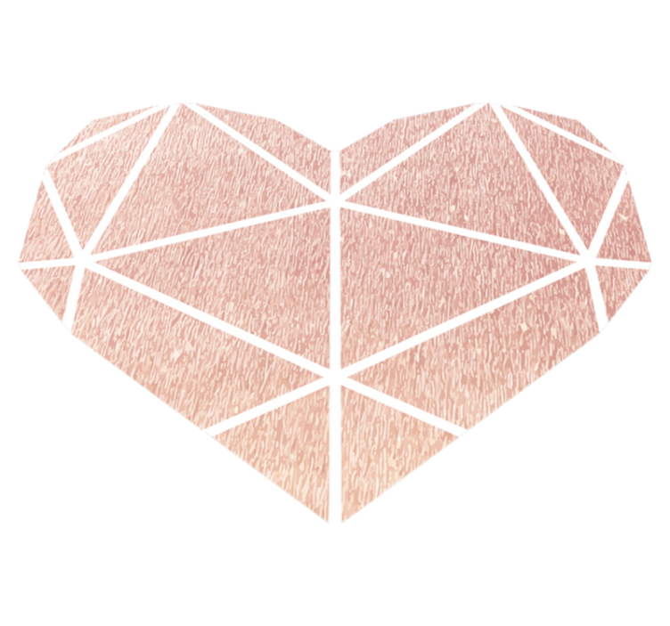 Wonderful pink heart minimal vinyl rug - TenStickers