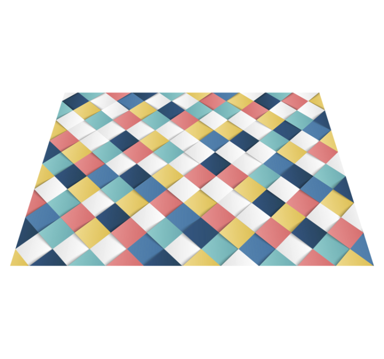 Wonderful 3D squares mosaic vinyl rug - TenStickers