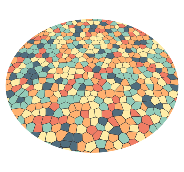 round vinyl mosaic carpet pastel - TenStickers