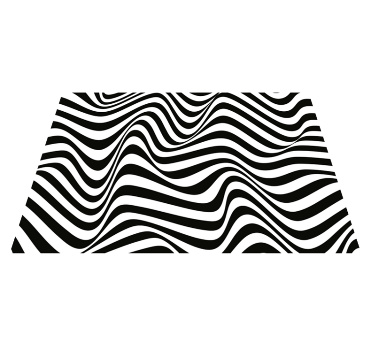 Wavy Contrast Pattern stripes vinyl rug - TenStickers