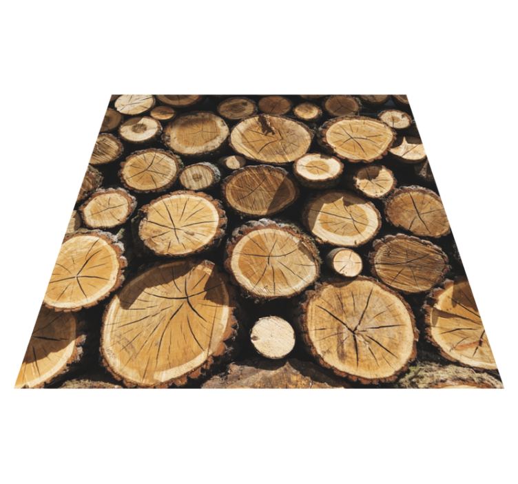 Log Slice Pattern wood vinyl rug - TenStickers