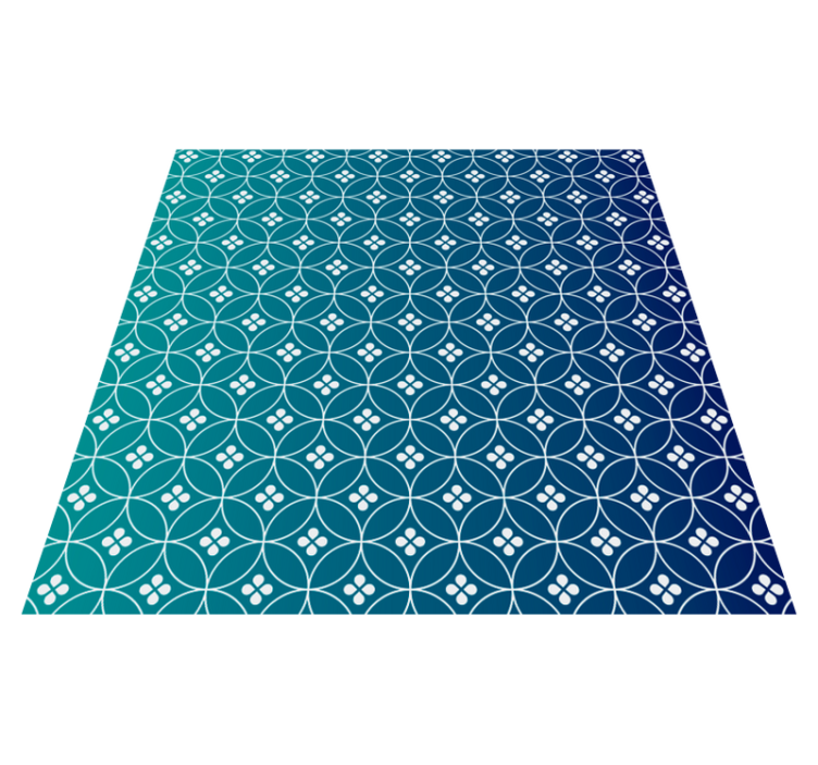 Stunning blue geometric vinyl rug - TenStickers