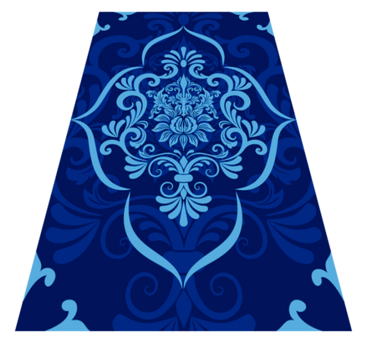 Rectangular blue mandala vintage vinyl rugs - TenStickers