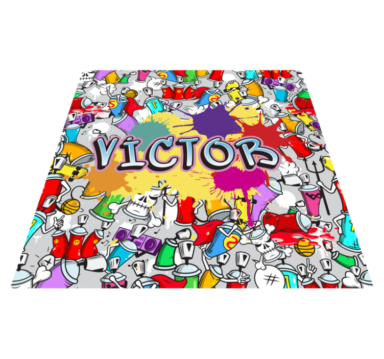 Custom Graffiti Style personalized vinyl rug - TenStickers