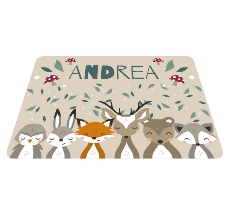 Woodland Friends custom vinyl rug - TenStickers
