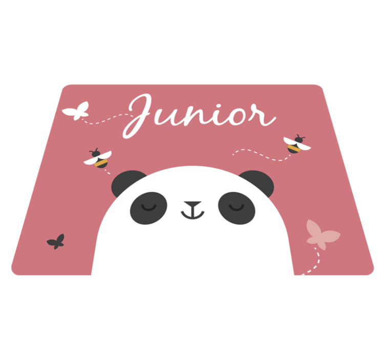 personalized panda kids vinyl rug - TenStickers