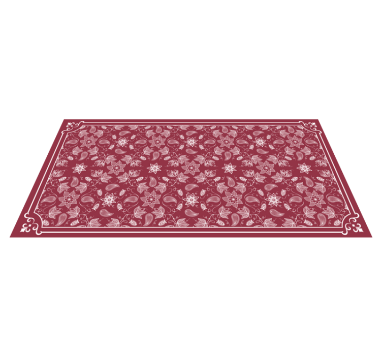 Beautiful paisley flowers vinyl living room rug - TenStickers