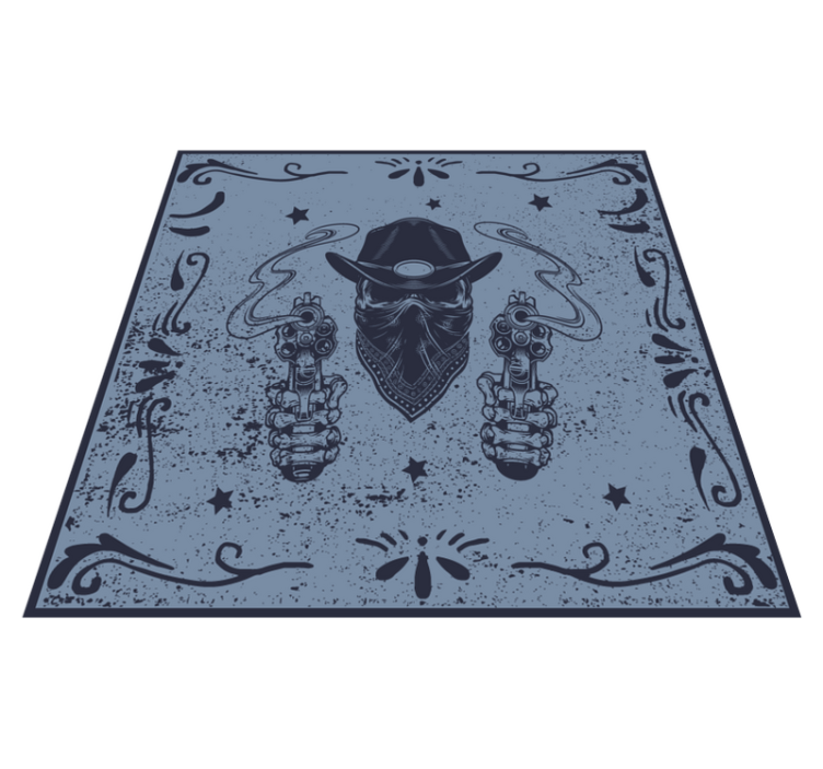 Cowboy Duel Imagery gaming vinyl rug - TenStickers