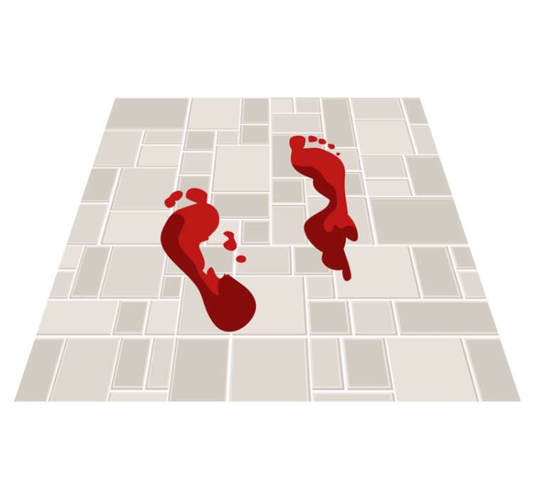 Bloody footprint vinyl rug - TenStickers