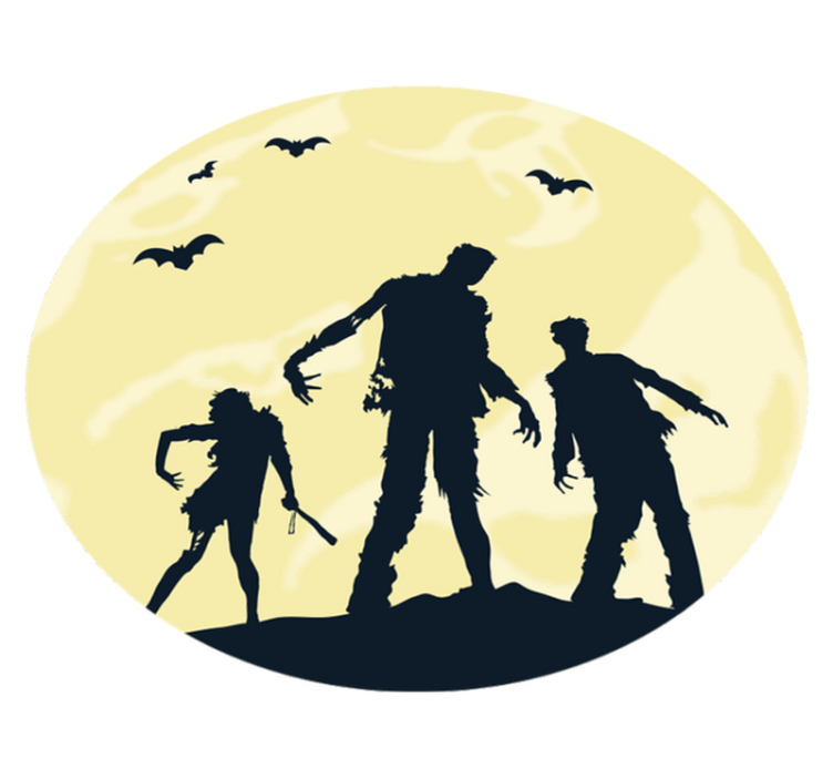 Halloween vinyl rug halloween silhouettes - TenStickers