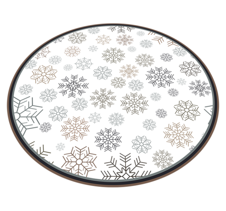 Snowflake circles vinyl living room rug - TenStickers