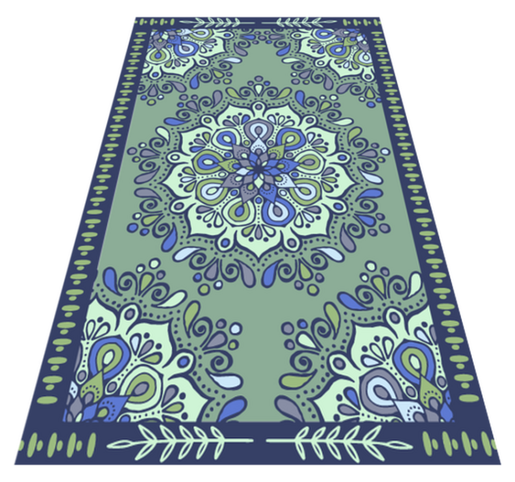 Mandala vinyl rug with mandala motif centerpiece - TenStickers