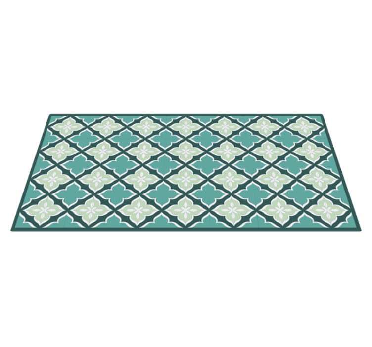 Retro tiles pattern vinyl rug modern rug - TenStickers