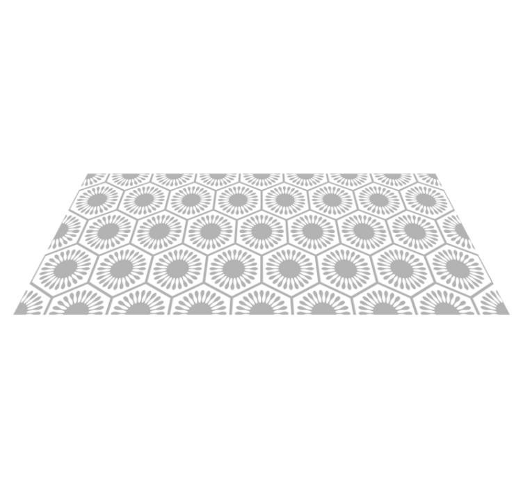 Grey and white flowers vinyl rug - TenStickers