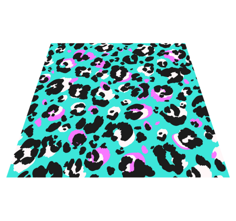 Neon Leopard Print animal print rug - TenStickers