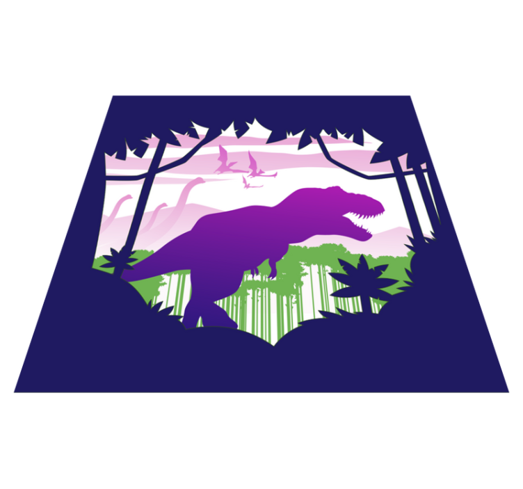 Dinosaur Silhouette vinyl rug - TenStickers