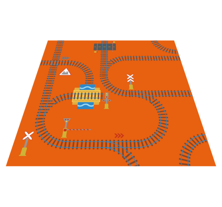 Playful Track Layout gaming vinyl rug - TenStickers