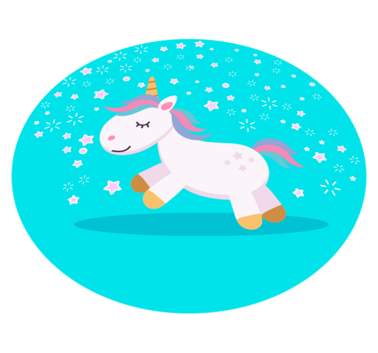 happy unicorns kids vinyl rug - TenStickers