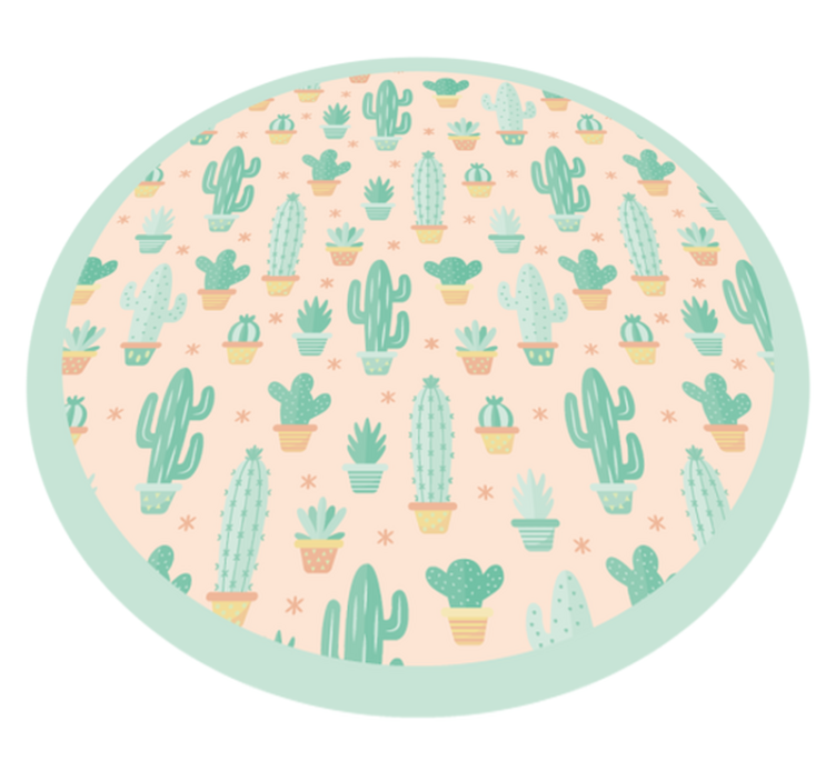 kids cactus floral vinyl rug - TenStickers