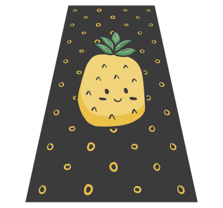 Vinyl rug pineapple with leaves floral rug - TenStickers
