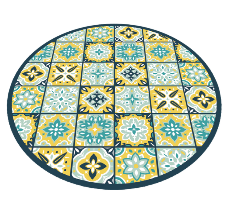 Mosaic vinyl rug circular mosaic design - TenStickers