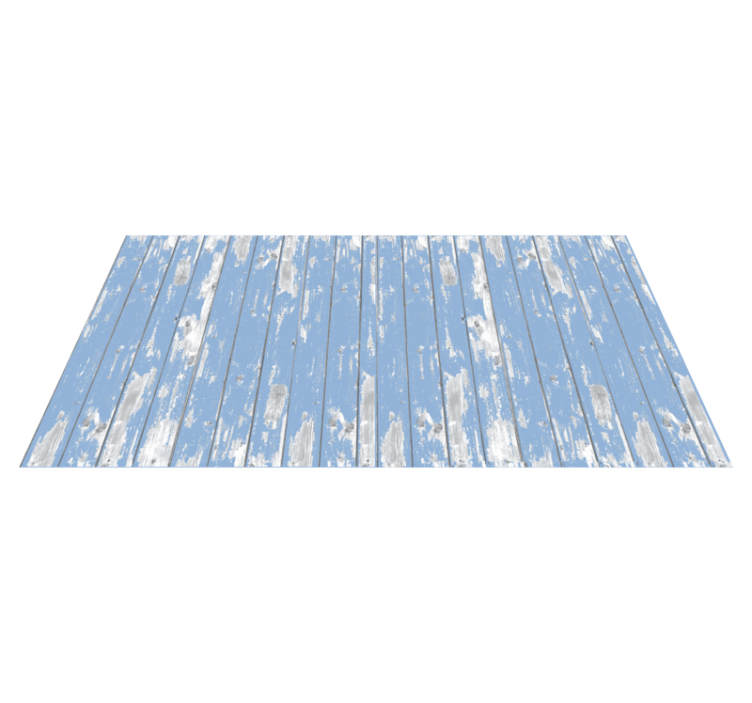 Blue wood texture kitchen vinyl rug - TenStickers