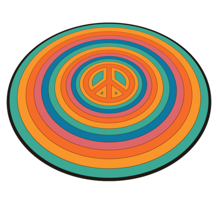 peace symbol circular rug - TenStickers