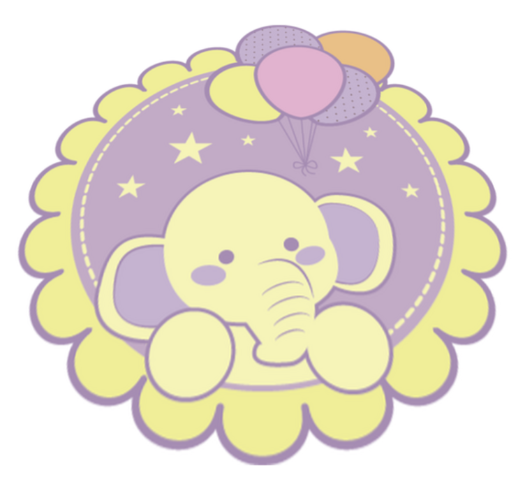 Elephant with balloons baby play mat - TenStickers