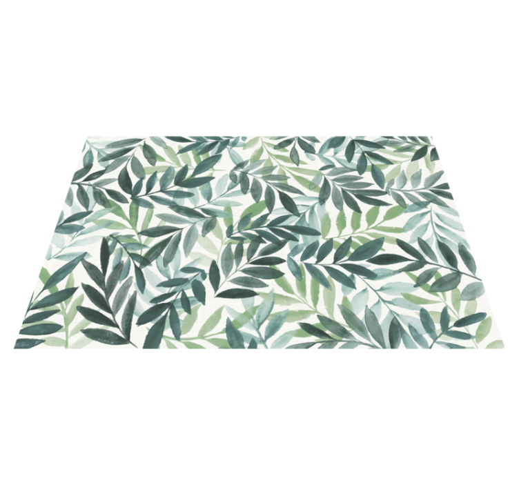 Botanical Foliage flower vinyl rug - TenStickers