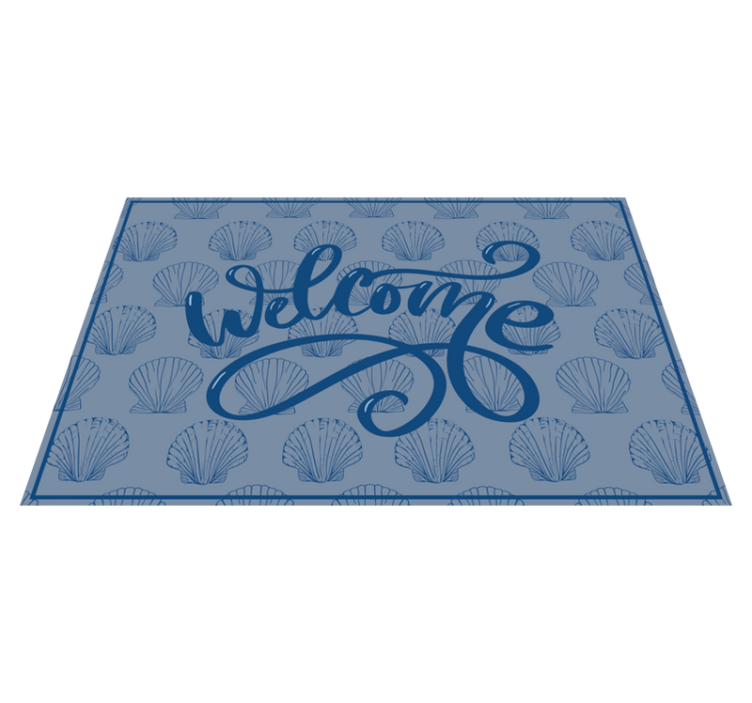 Seashell Welcome Script custom vinyl rug - TenStickers