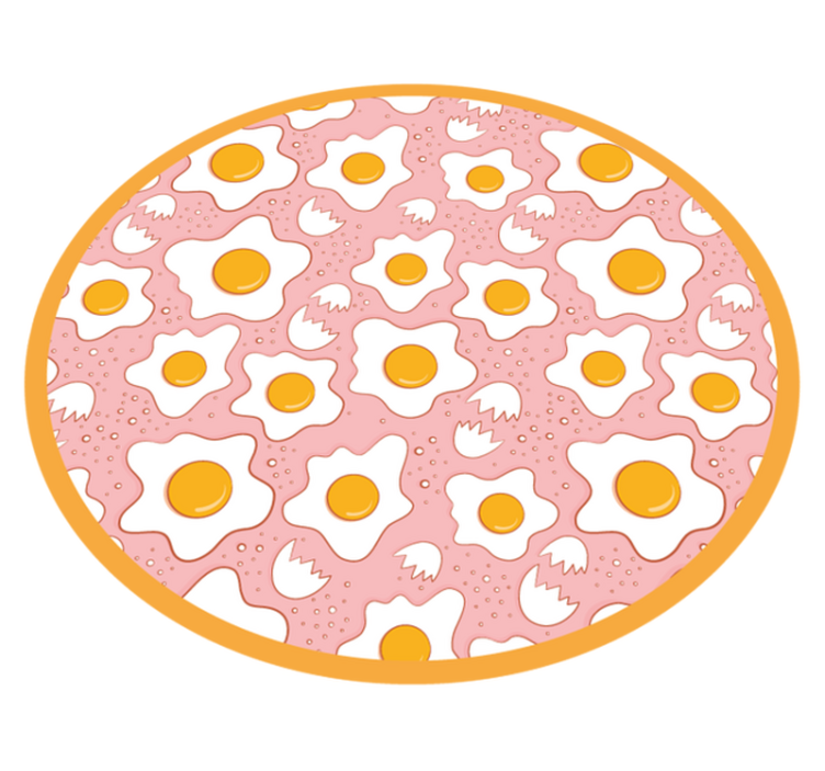 Fried eggs kitchen floor vinyl rug - TenStickers