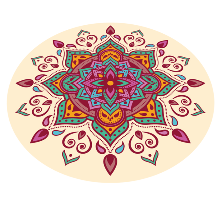 Pinkish Mandala vinyl rug - TenStickers