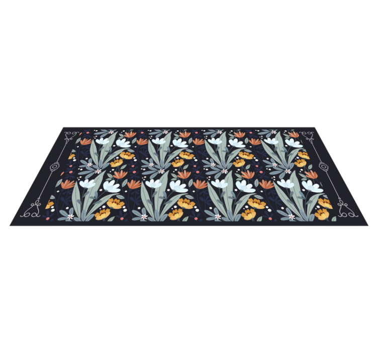vintage flowers floral rug - TenStickers