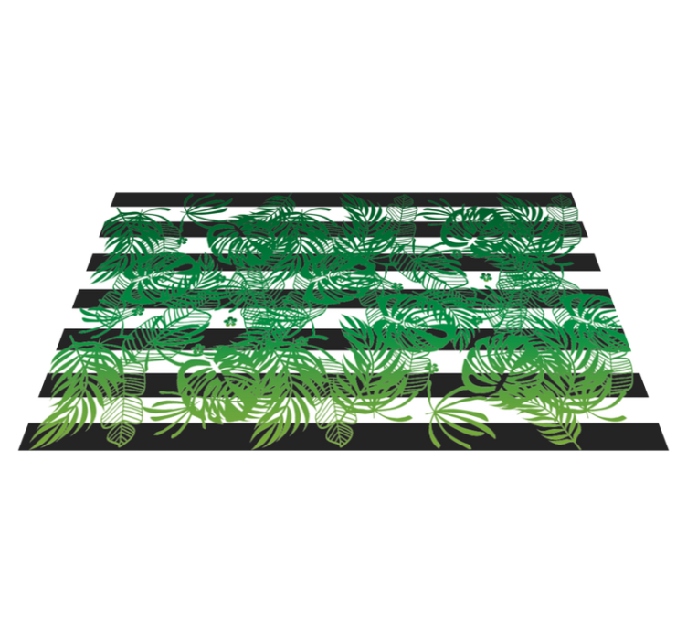 Striped Monstera Plant nature vinyl rug - TenStickers