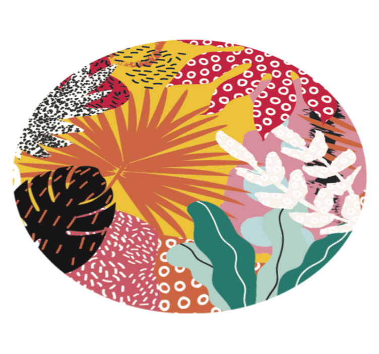 Tropical Botanical Harmony floral vinyl rug - TenStickers