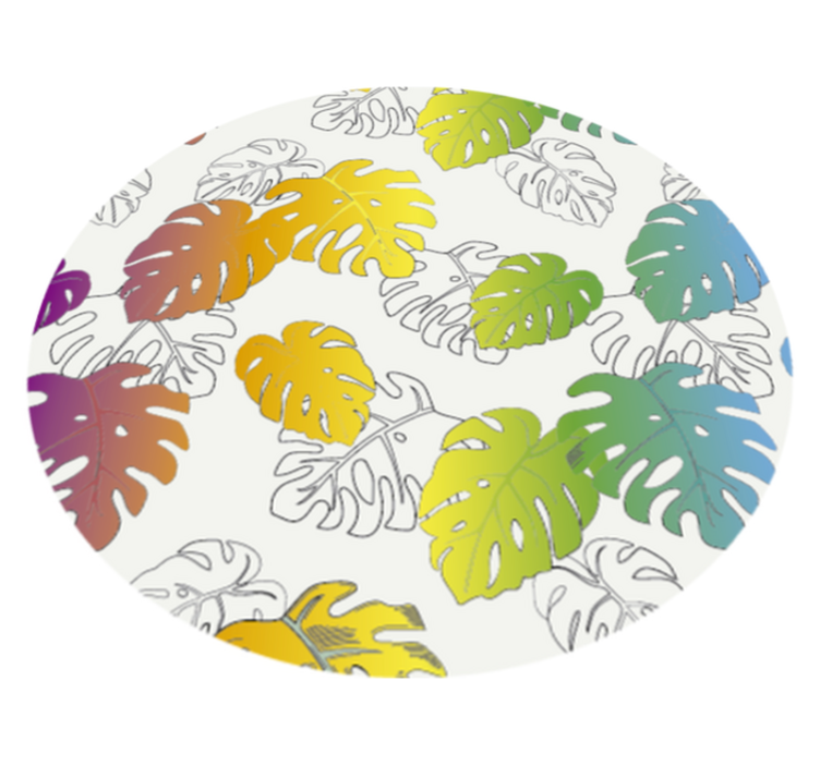 Tropical Monstera Delight floral vinyl rug - TenStickers