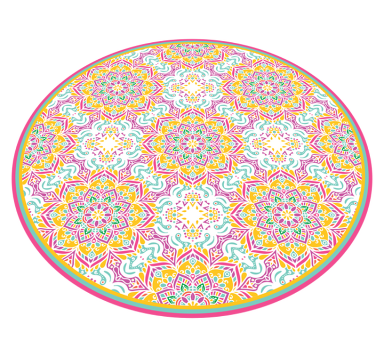 Colourful Mosaic mandala vinyl rug - TenStickers