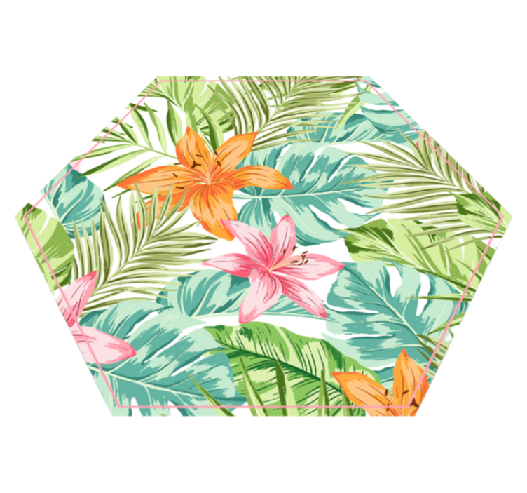 Tropical fines leafes floral rug - TenStickers