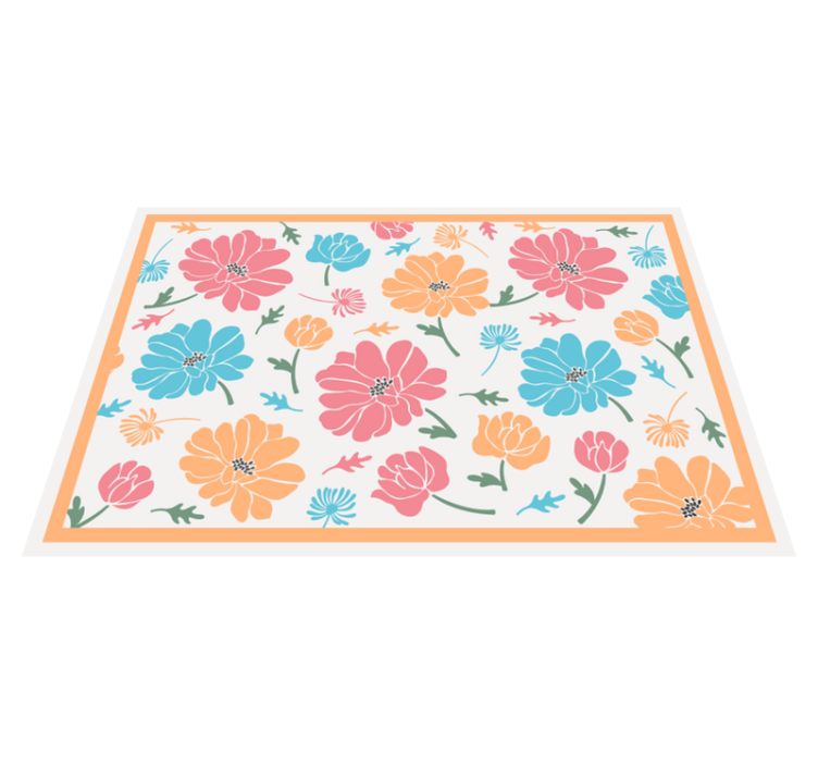 Colorful Floral Pattern flower vinyl rug - TenStickers