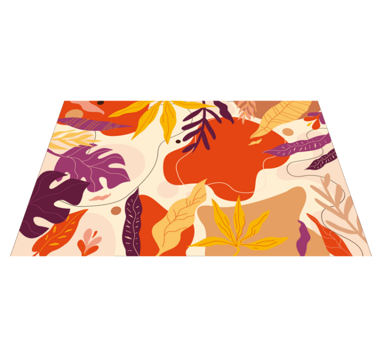 colourful leaves vinyl rug nature rug - TenStickers