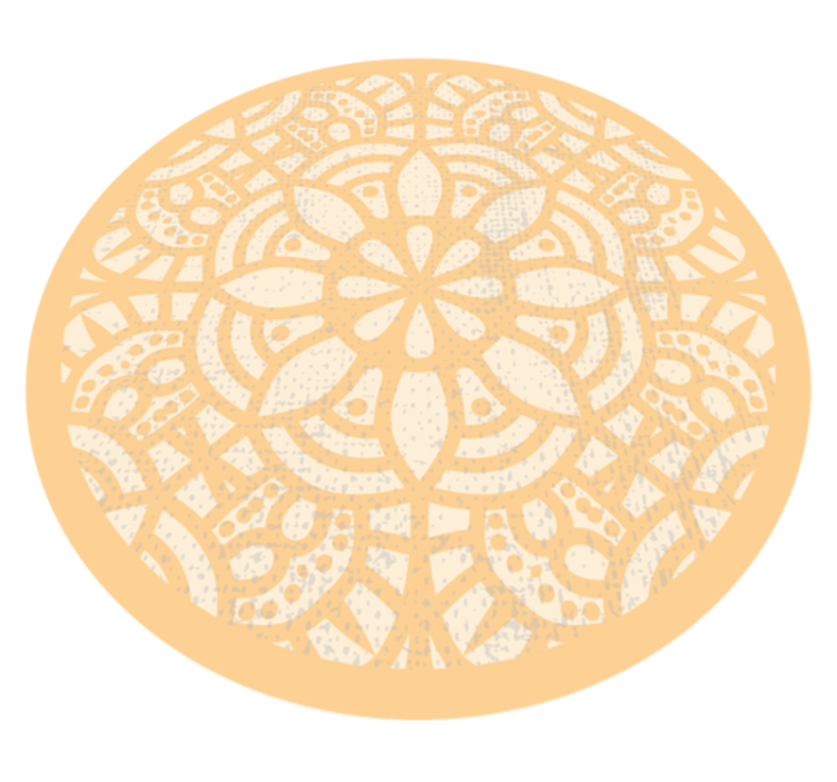 Beige circle vinyl rug nordic rug - TenStickers