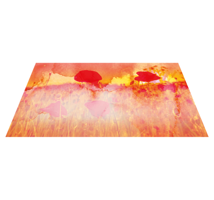 Poppies at sun fall floral rug - TenStickers